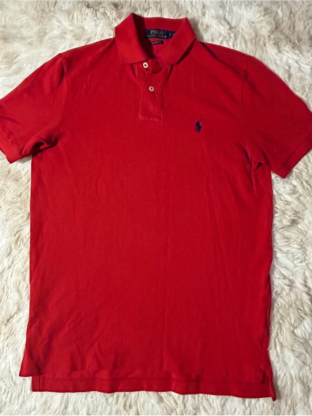 Ralph Lauren Red Polo Shirt with Navy Pony